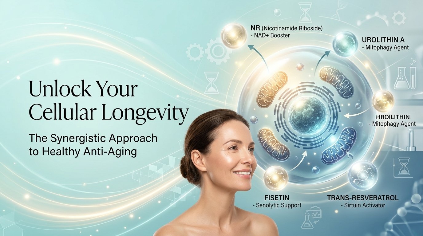 NR, Urolithin A & Fisetin: Science of Cellular Longevity